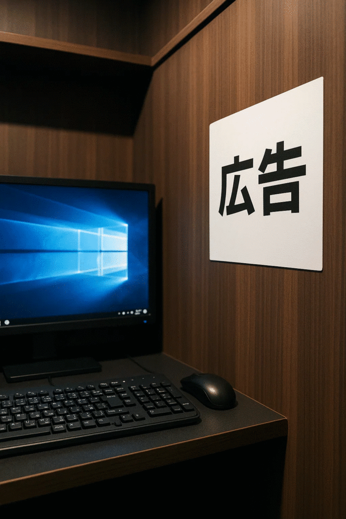 スキマ広告事例：インターネットカフェ