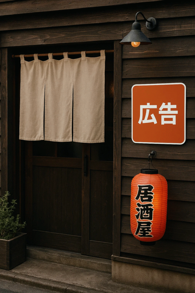 スキマ広告事例:飲食店の出入口