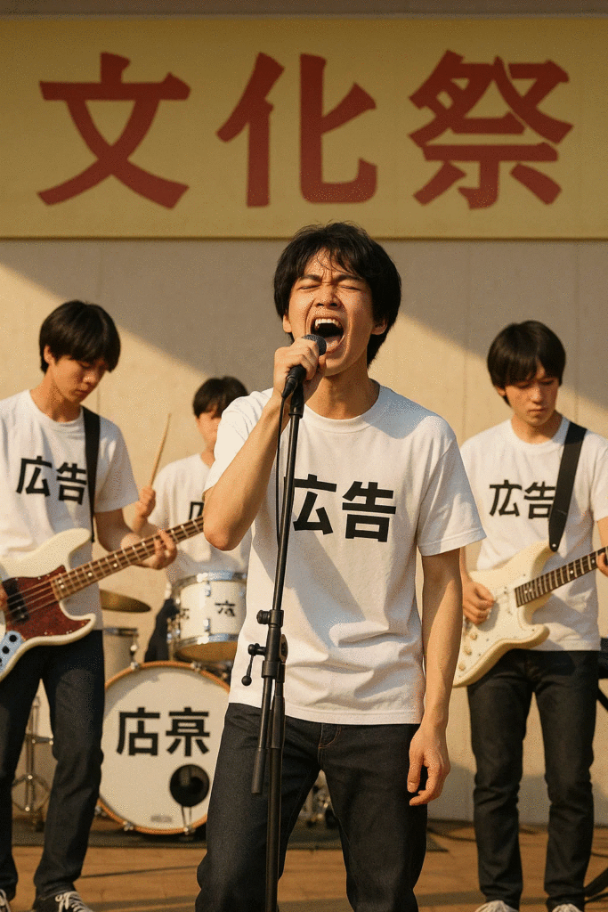 アマチュアバンドのTシャツ広告