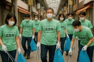 商店会の清掃ボランティアスタッフ