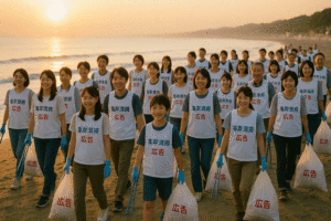 海岸の清掃ボランティア